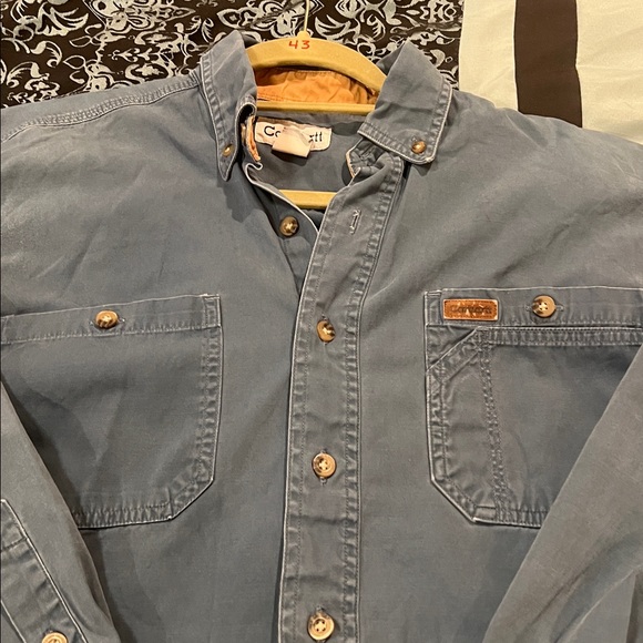 Carhartt Men's Casual Blue Button Down Shirt, nice, size small - Picture 3 of 6